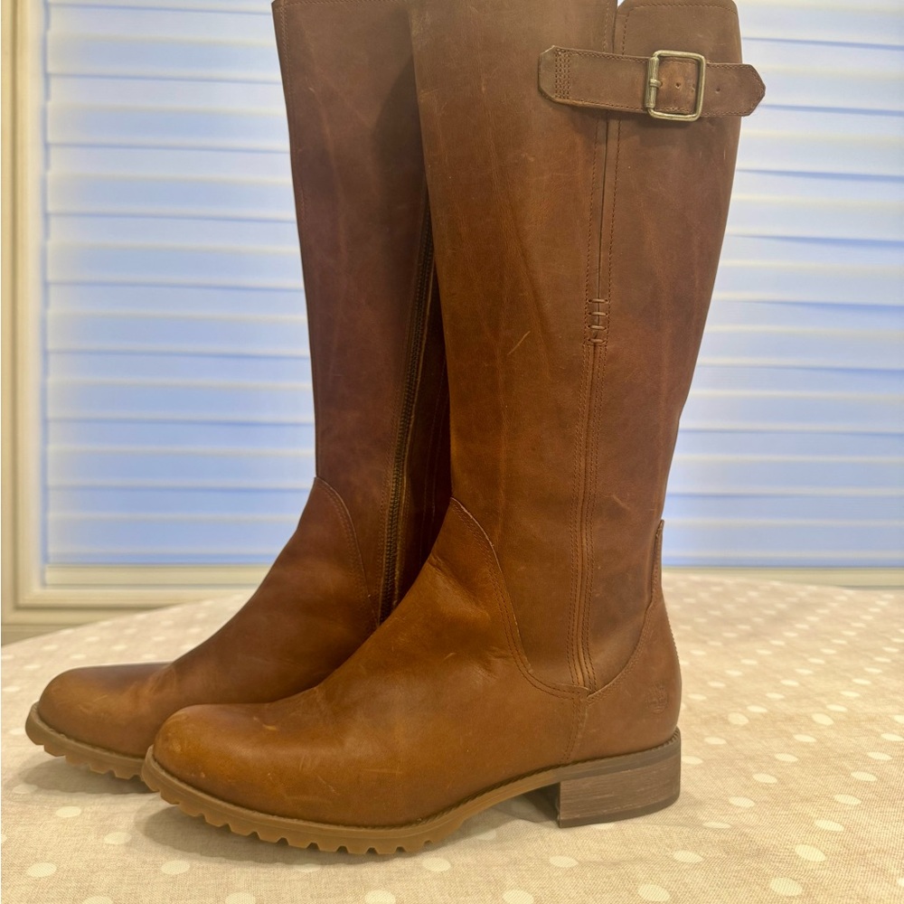 Timberland Tan Leather Heeled Boots